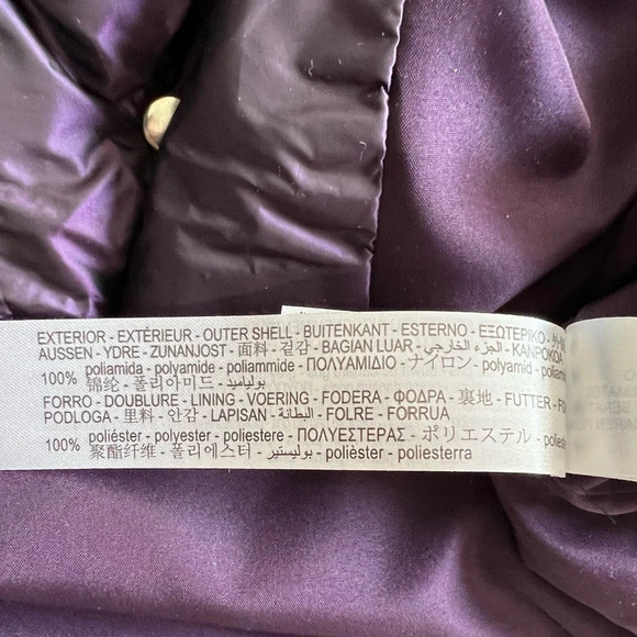 Zara water repellent down filled purple quilted coat with hood Size XL NWT - Picture 16 of 16